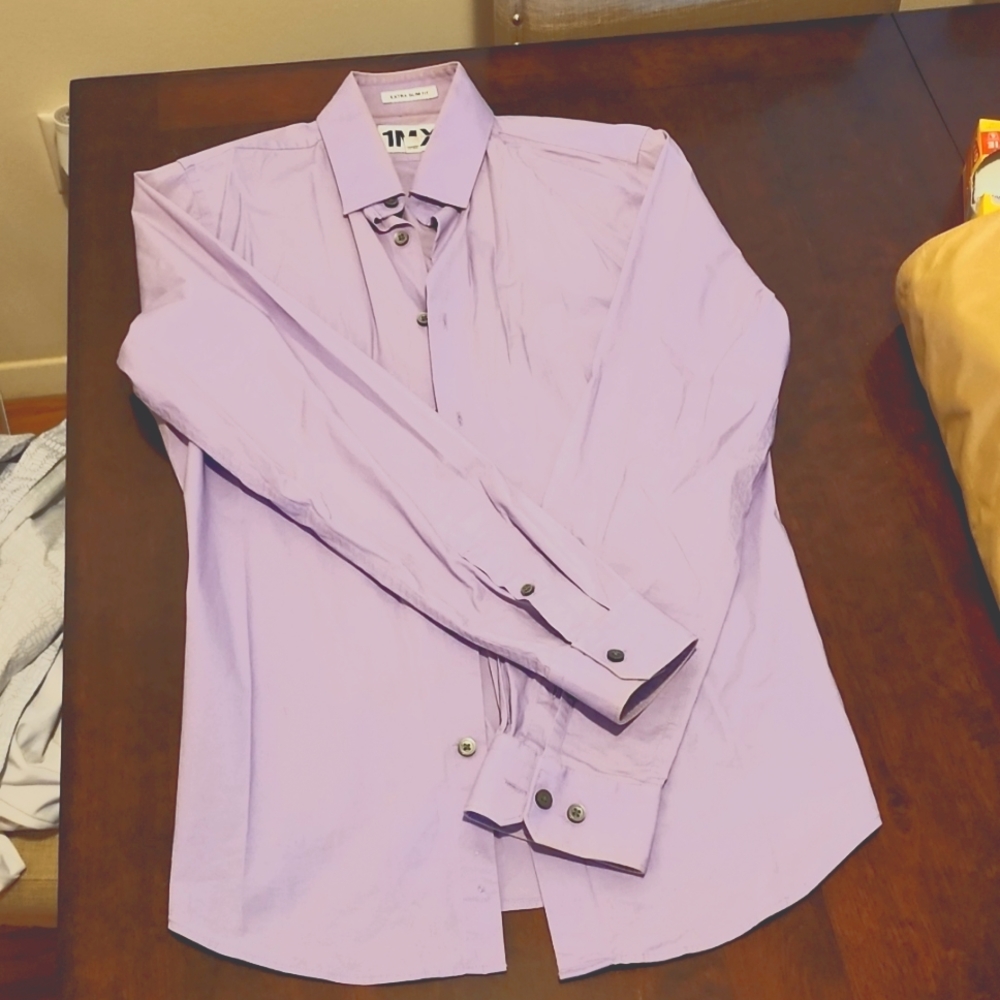 Lavender Express Button Up.  Sleek, Cool, Sharp.  Use with a tie or without!